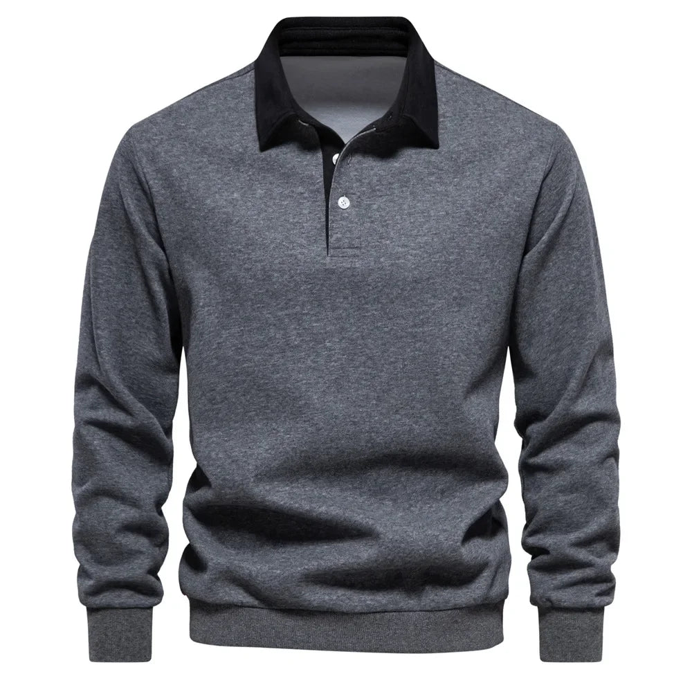 Fashionable Long Sleeve Polo Shirt