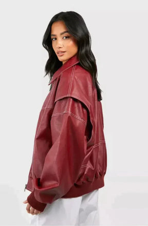 Classic Red Oversized Jacket for Women