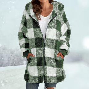 Warm Checked Women's Coat