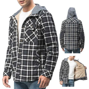 Men's Checkered Winter Hoodie Jacket