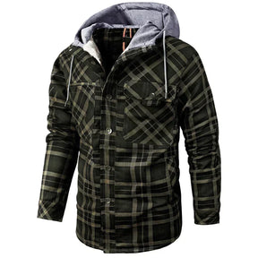 Men's Checkered Winter Hoodie Jacket