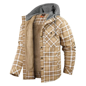 Men's Checkered Winter Hoodie Jacket