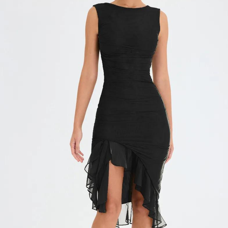 Elegant Ruffle Midi Dress