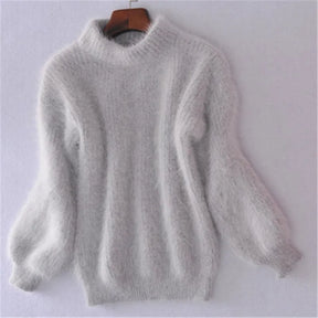 Fluffy Turtleneck Sweater for Women