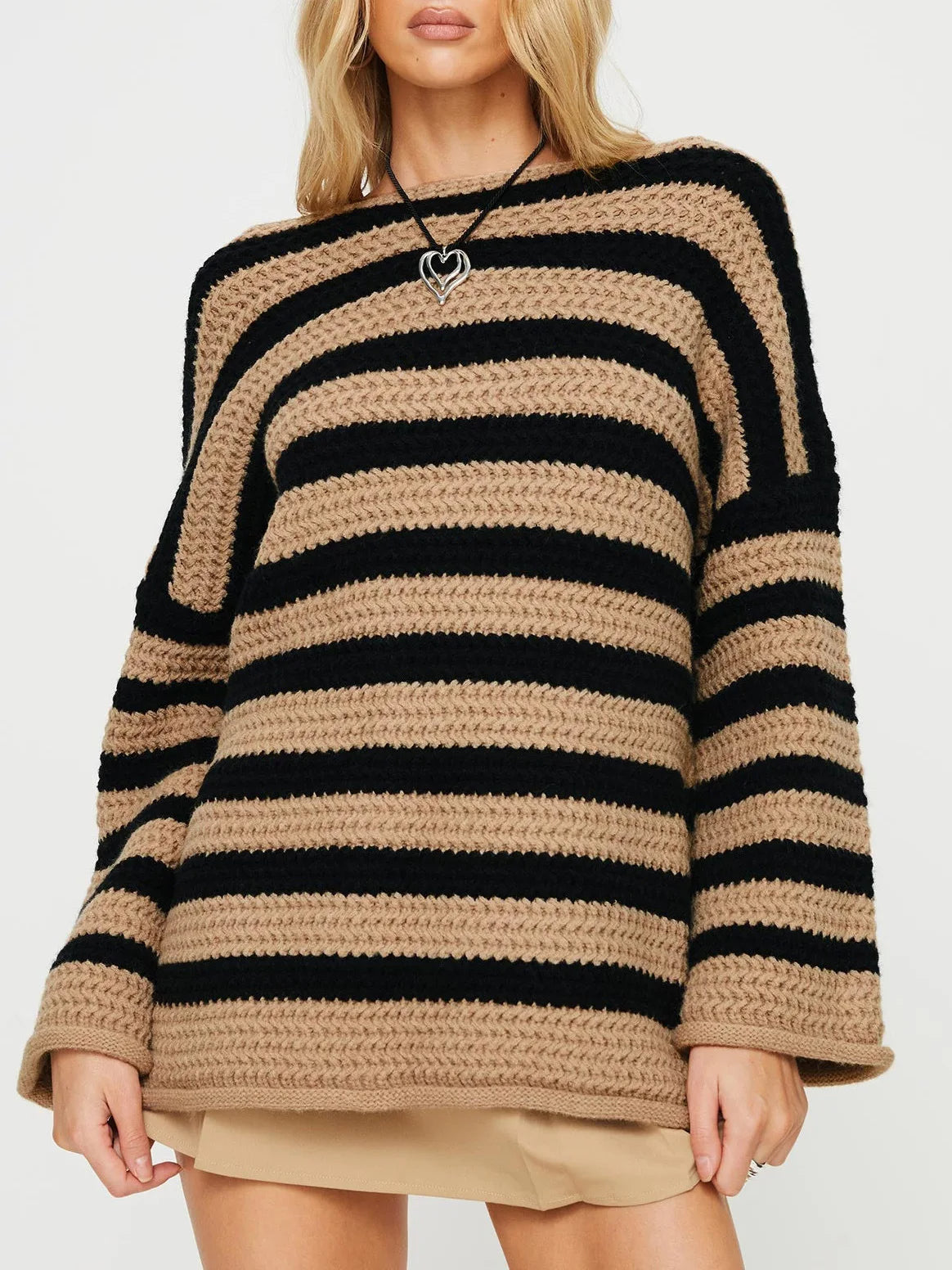 Women's Casual Striped Knit Sweater