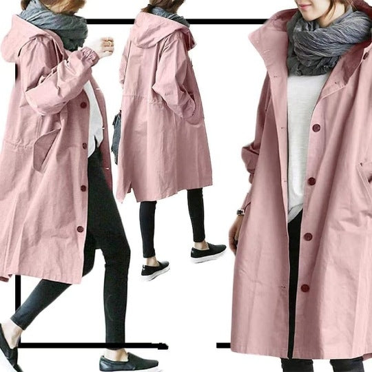 Women’s Lightweight Trench Coat with Hood