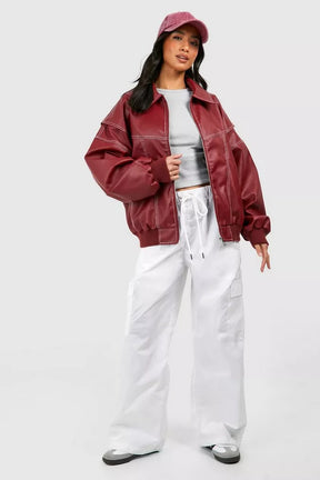 Classic Red Oversized Jacket for Women