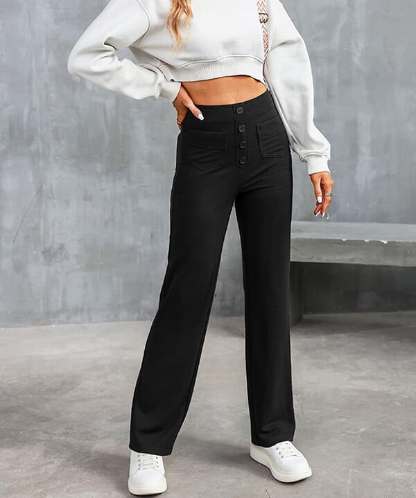 Chic and Cozy High-Waisted Leisure Trousers