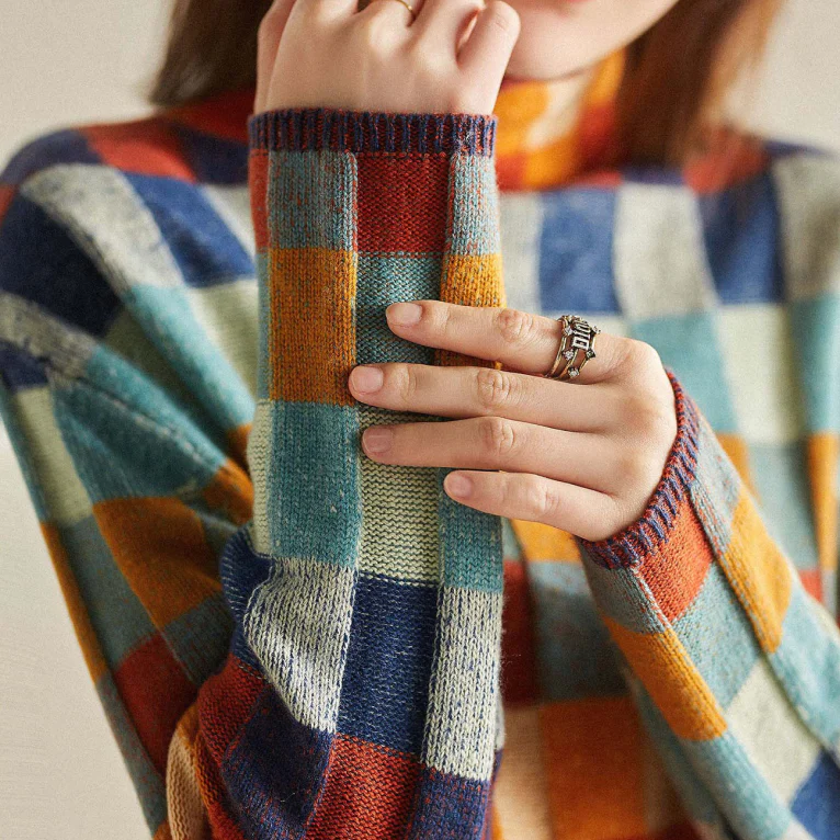 Patchwork Turtleneck Sweater