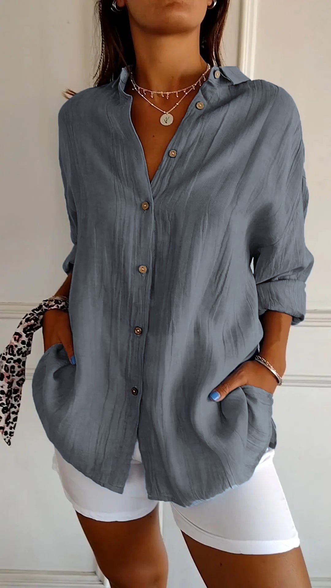 Chic Pleated Elegant Shirt