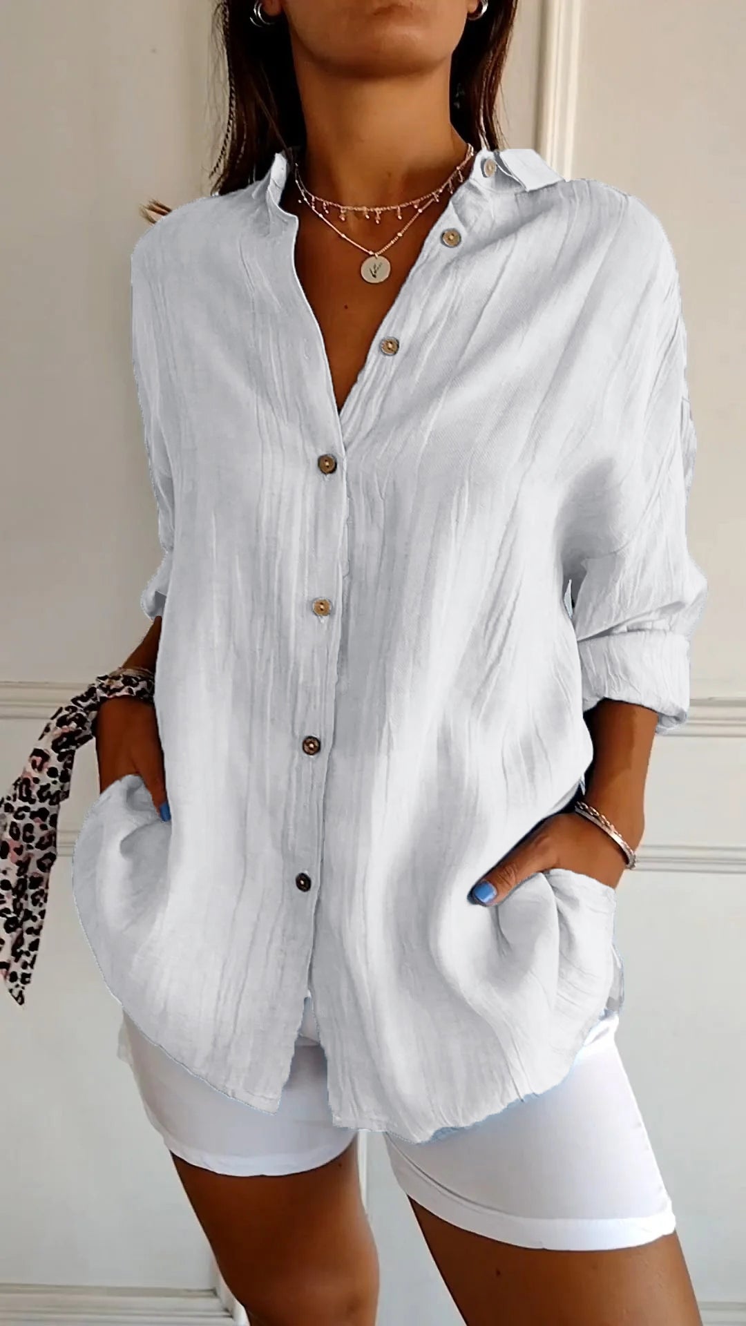 Chic Pleated Elegant Shirt