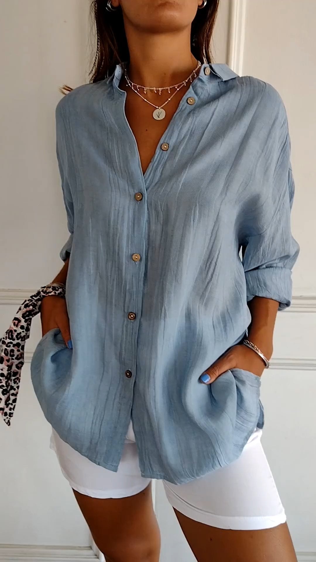 Chic Pleated Elegant Shirt