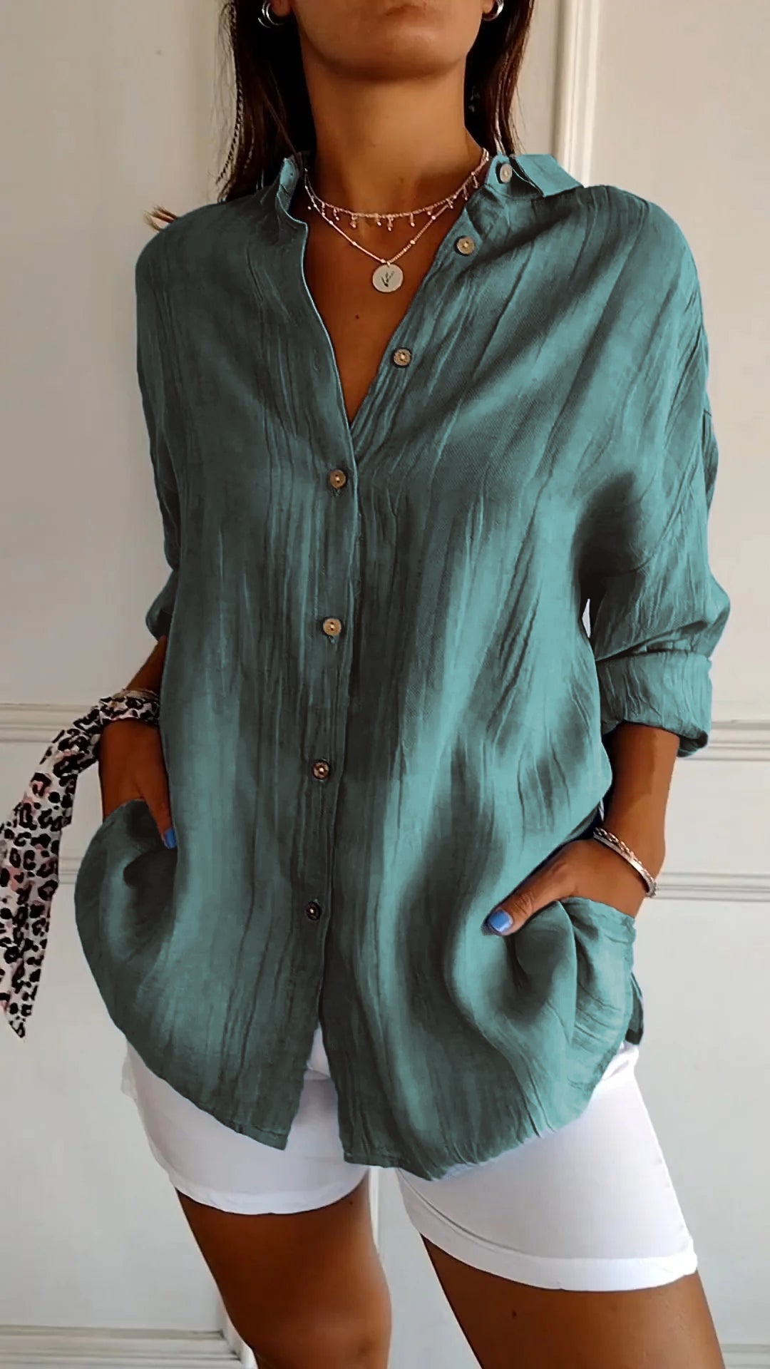 Chic Pleated Elegant Shirt