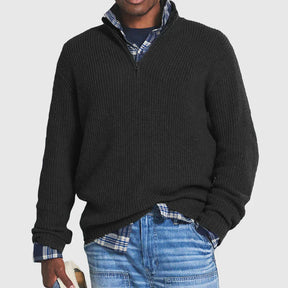 Soft and Stylish Men's Zip Collar Sweater