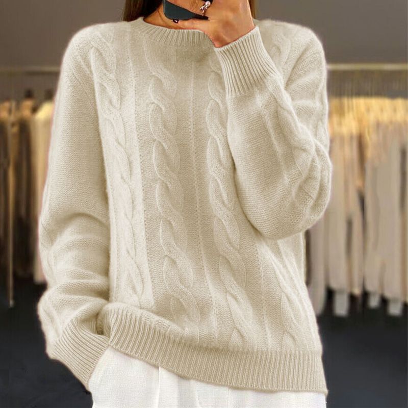 Long Sleeve Soft Knit Sweater for Women