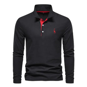 Men's Long Sleeve Stretch Polo Shirt