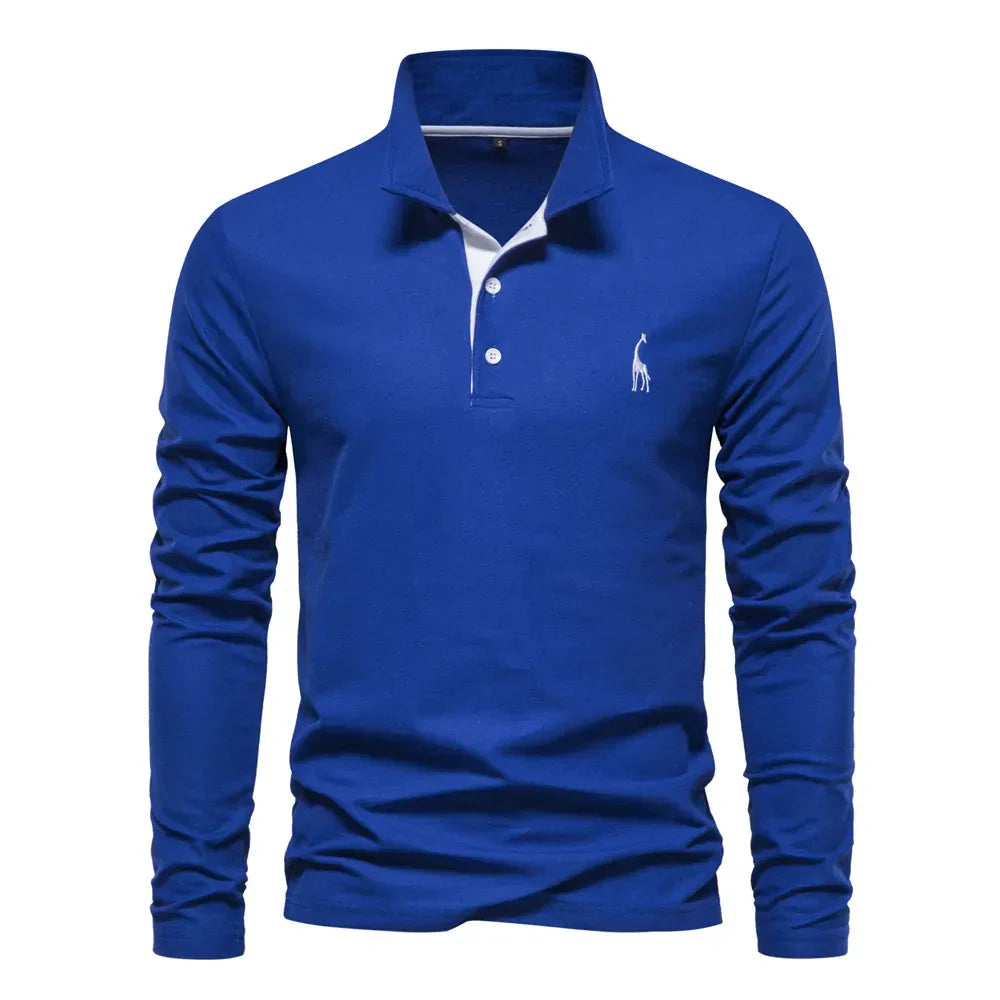 Men's Long Sleeve Stretch Polo Shirt