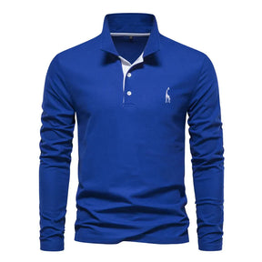 Men's Long Sleeve Stretch Polo Shirt