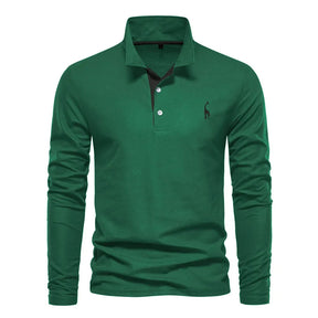 Men's Long Sleeve Stretch Polo Shirt