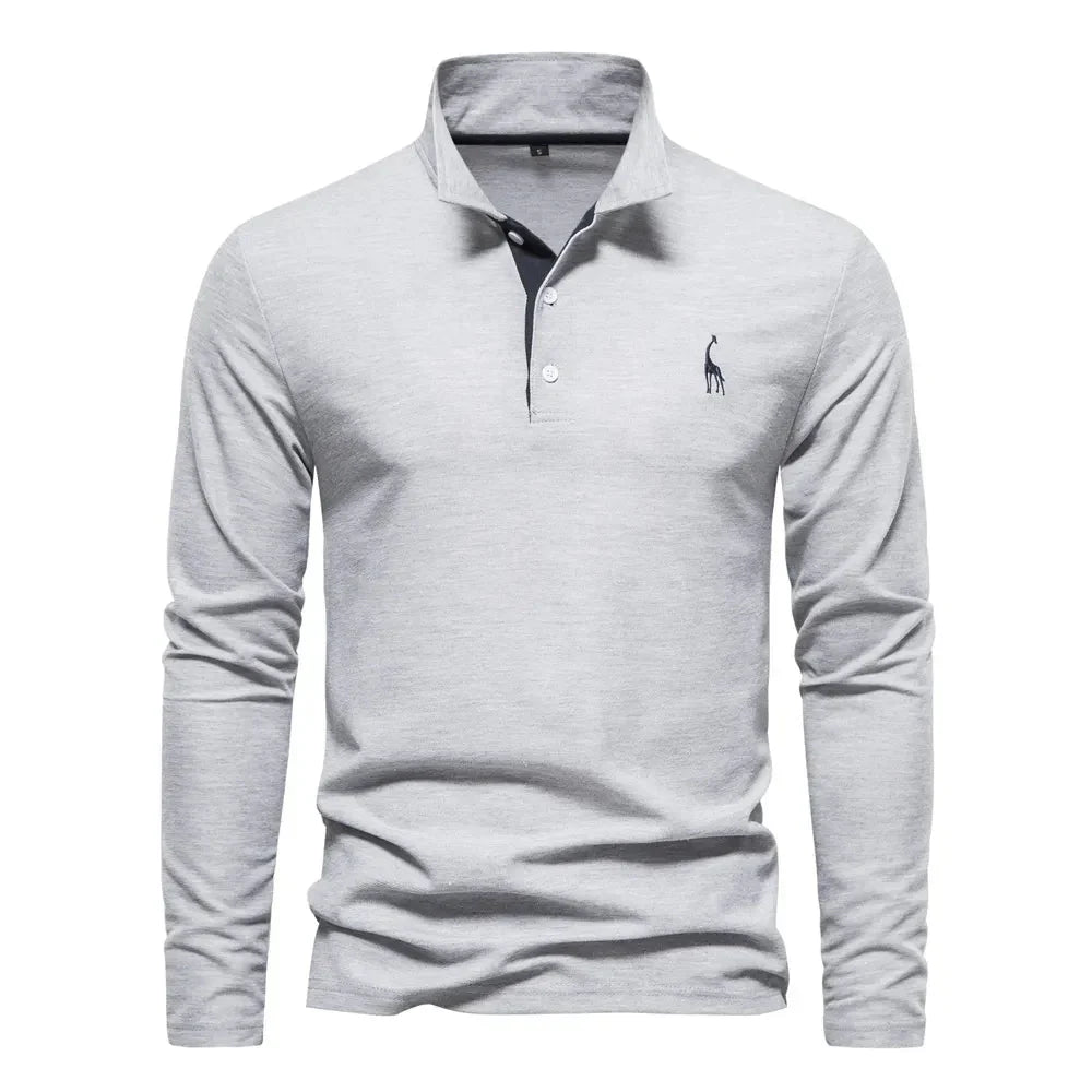 Men's Long Sleeve Stretch Polo Shirt