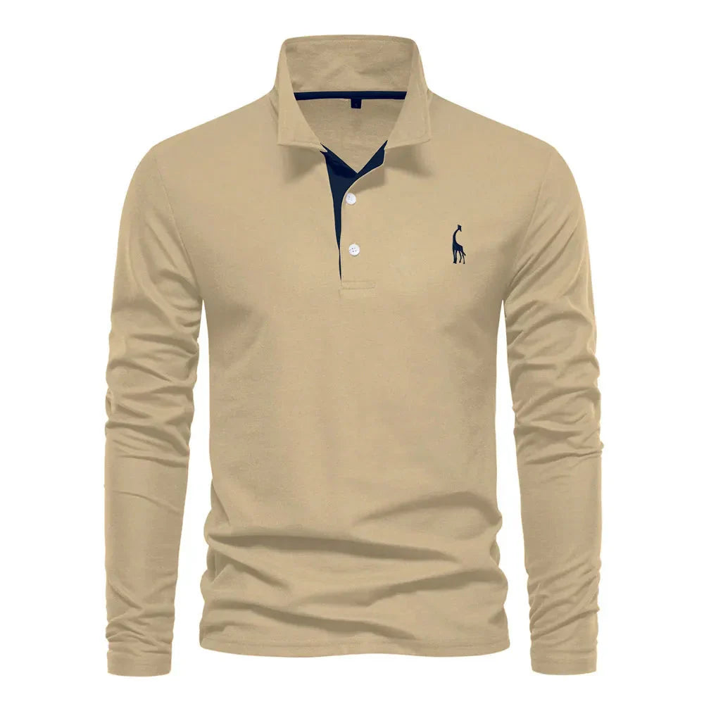 Men's Long Sleeve Stretch Polo Shirt