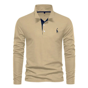 Men's Long Sleeve Stretch Polo Shirt