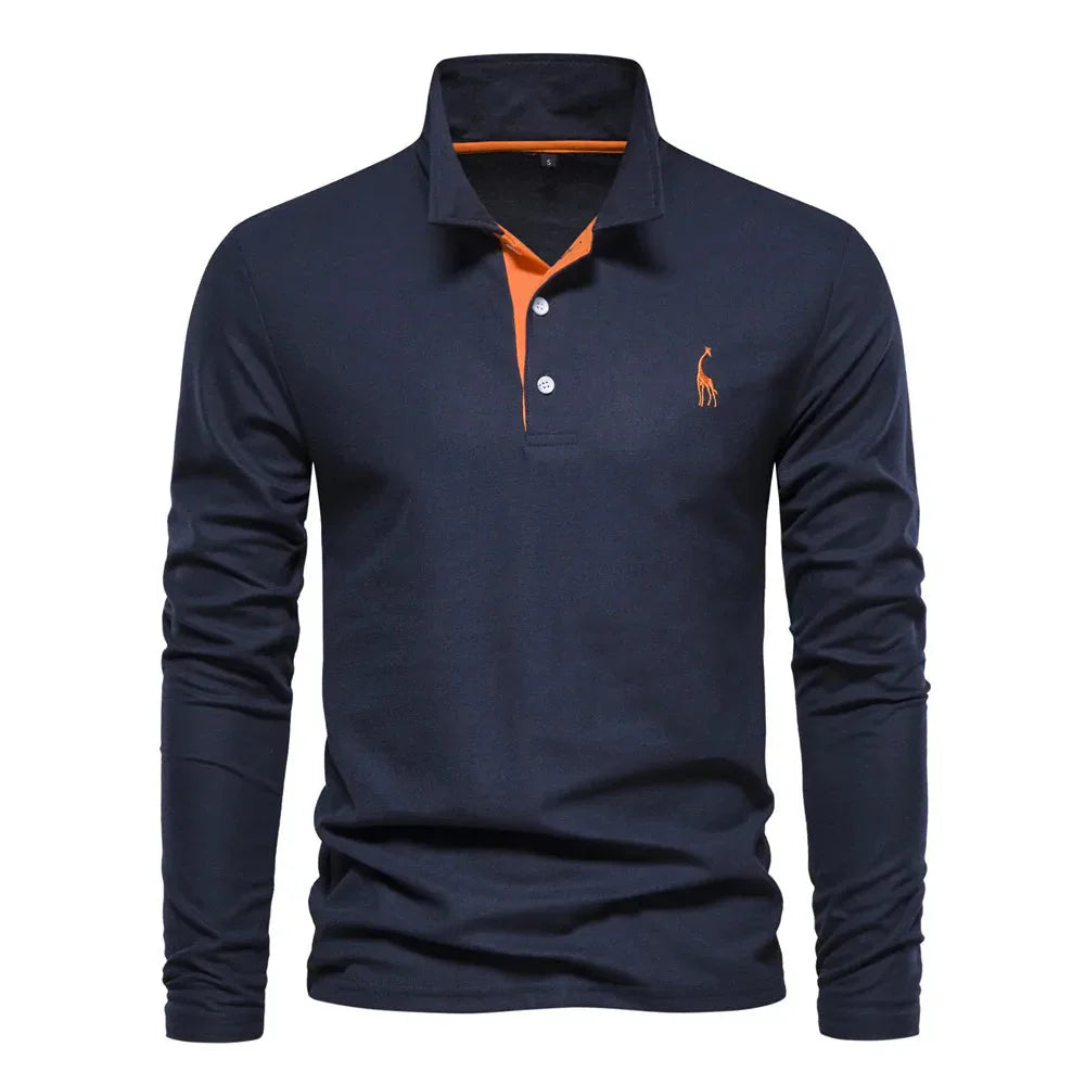 Men's Long Sleeve Stretch Polo Shirt