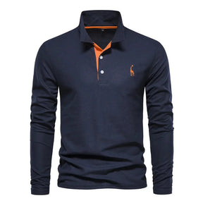 Men's Long Sleeve Stretch Polo Shirt